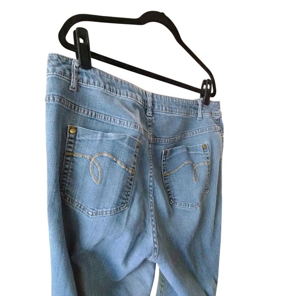 Avenue Plus Size 18 Tall Jeans Denim Light Blue Full Length Stretch Relaxed Fit - Picture 6 of 10